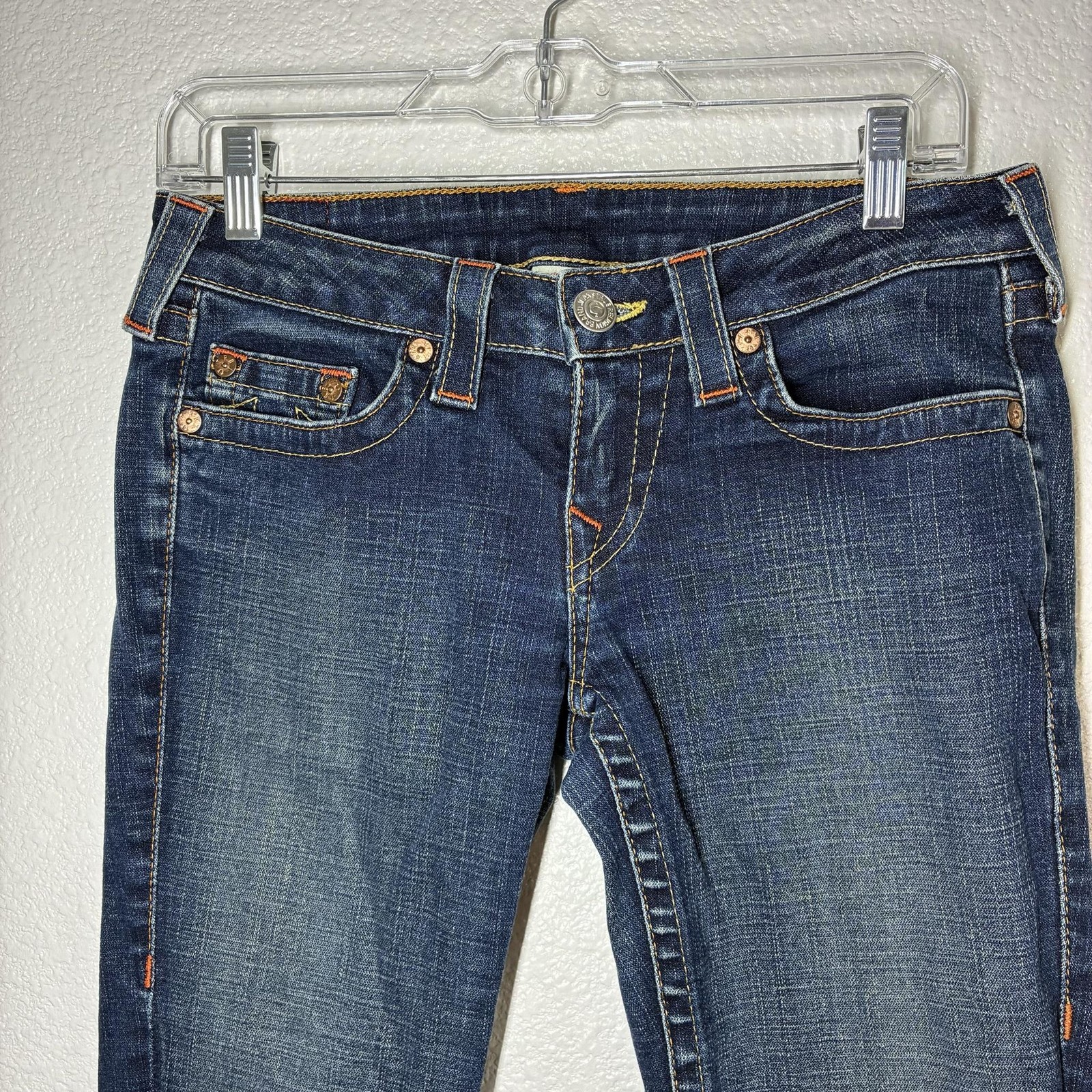 True Religion Johnny Jeans Mens 30×32 Blue Slim Straight Stretch Denim