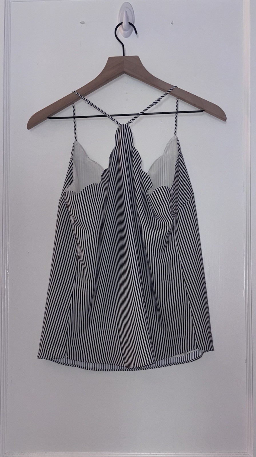 J. Crew Striped Scalloped Cami Top