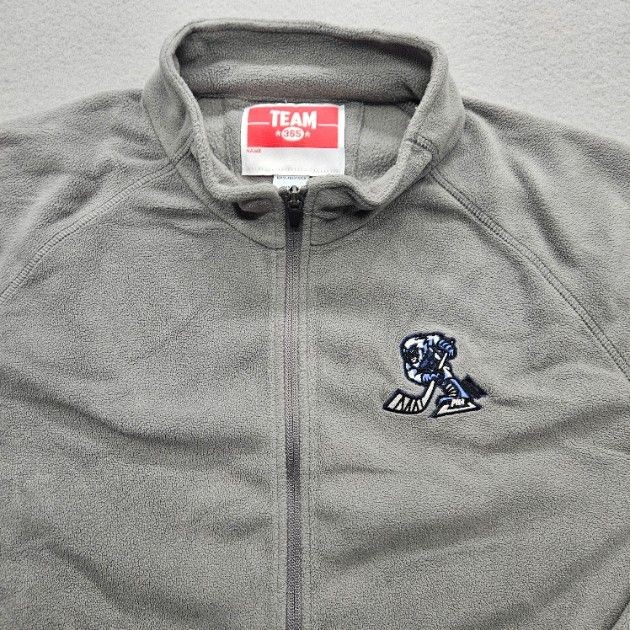 Team 365 Men’s Size XL Gray Full Zip Fleece Jacket Hockey Embroidered