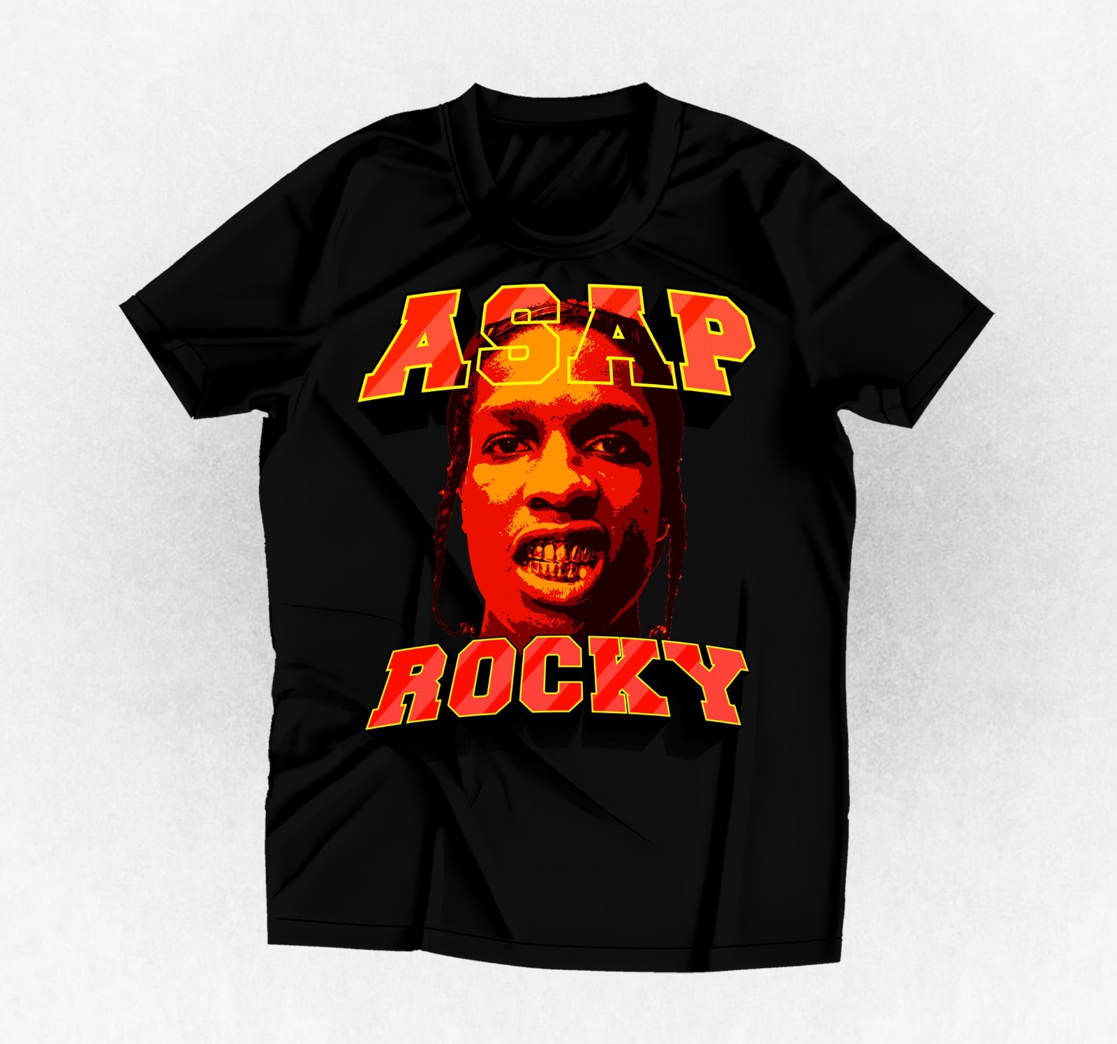 Rapper ASAP Rocky graphic t-shirt black large or any color and size you choose