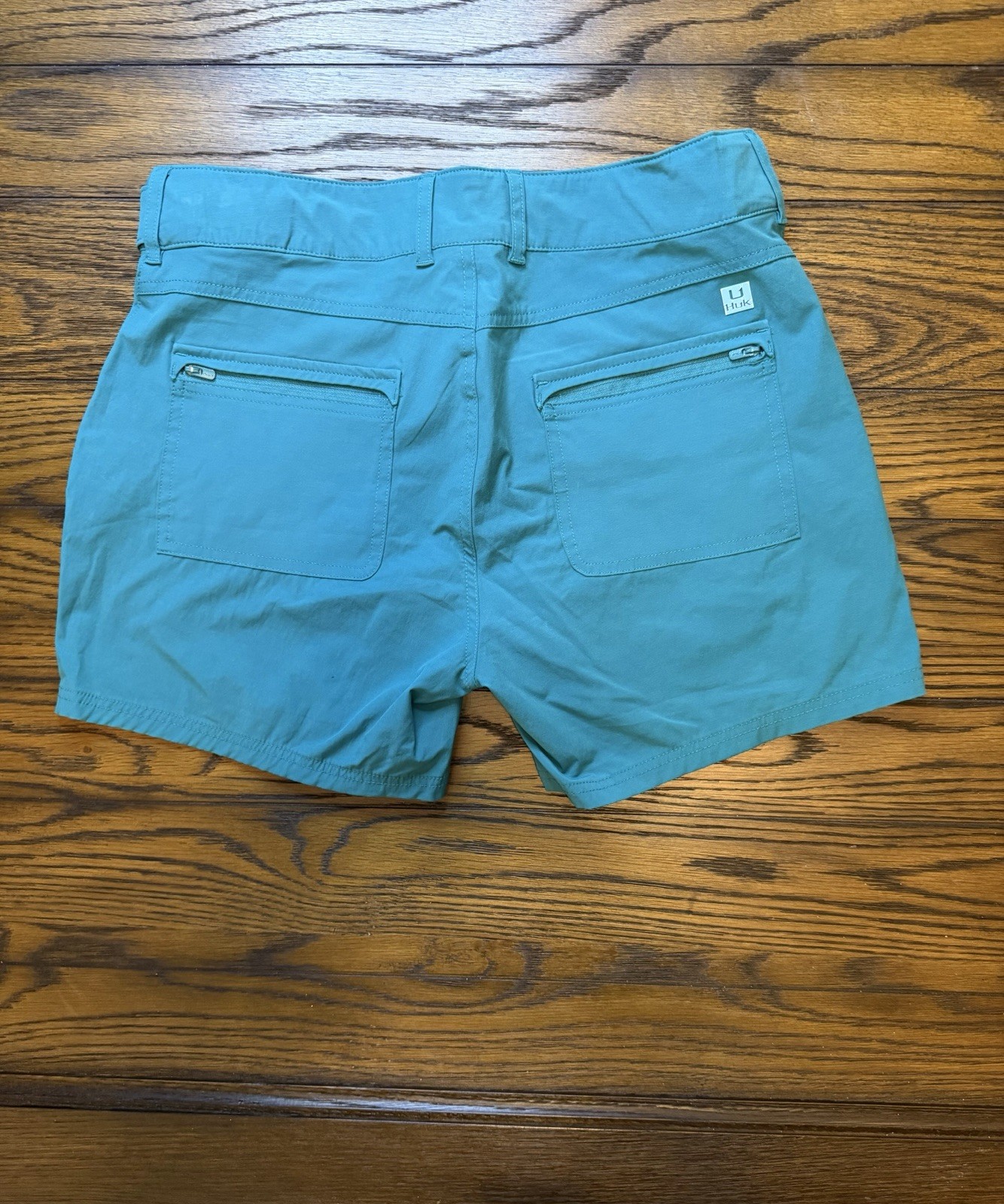 Huk Women’s Teal Solid Shorts XL Regular Mesh Polyester/Spandex Pockets Zip Logo