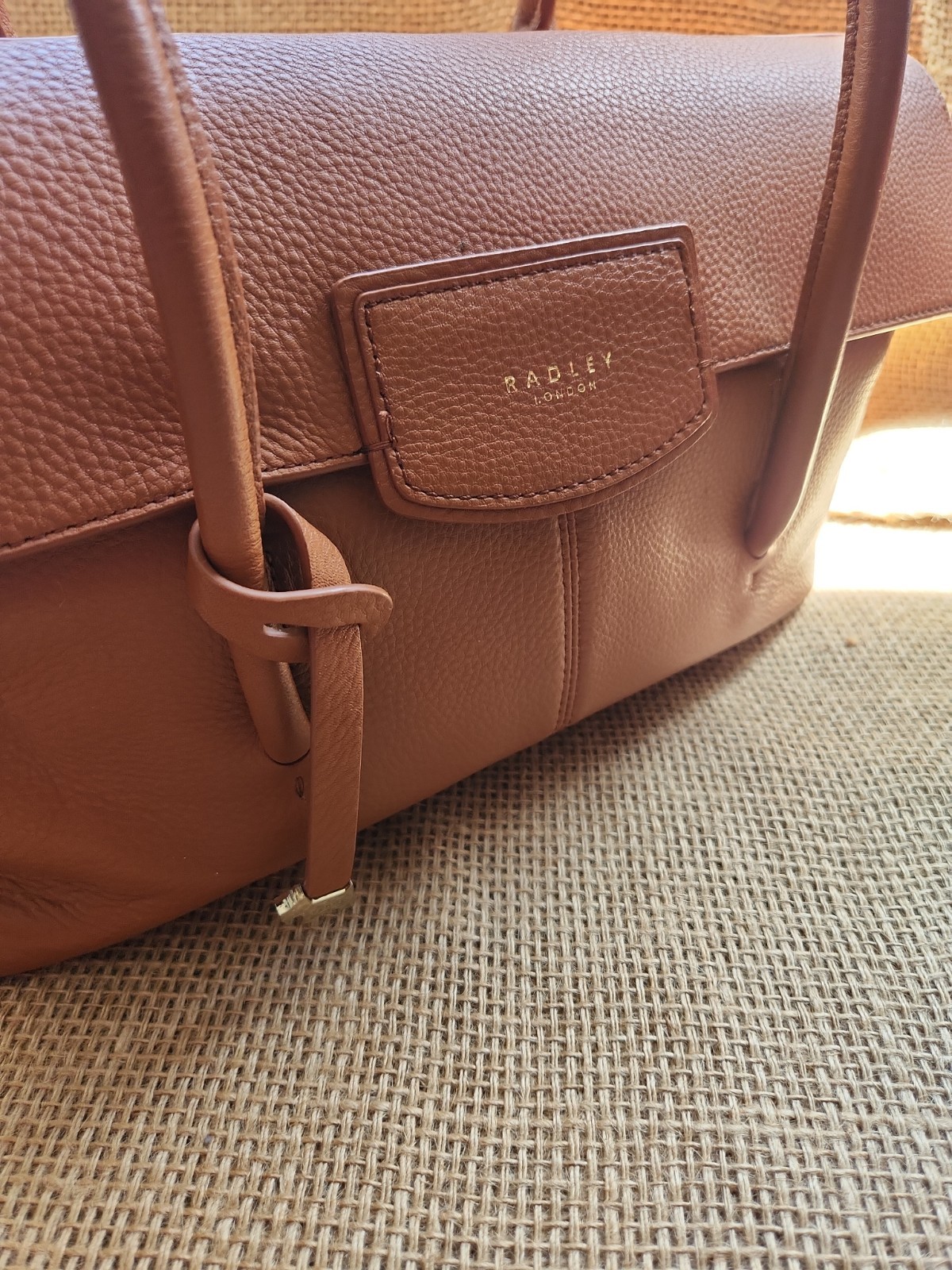 Radley London Brown Pebbled Leather Satchel Top Handle Bag