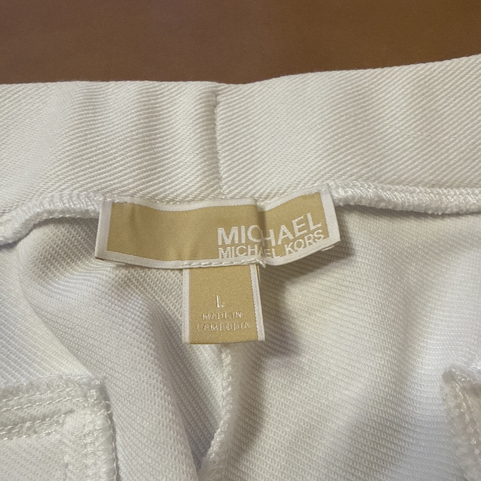 Michael Michael Kors White Ankle Pull On Pants High Rise Large