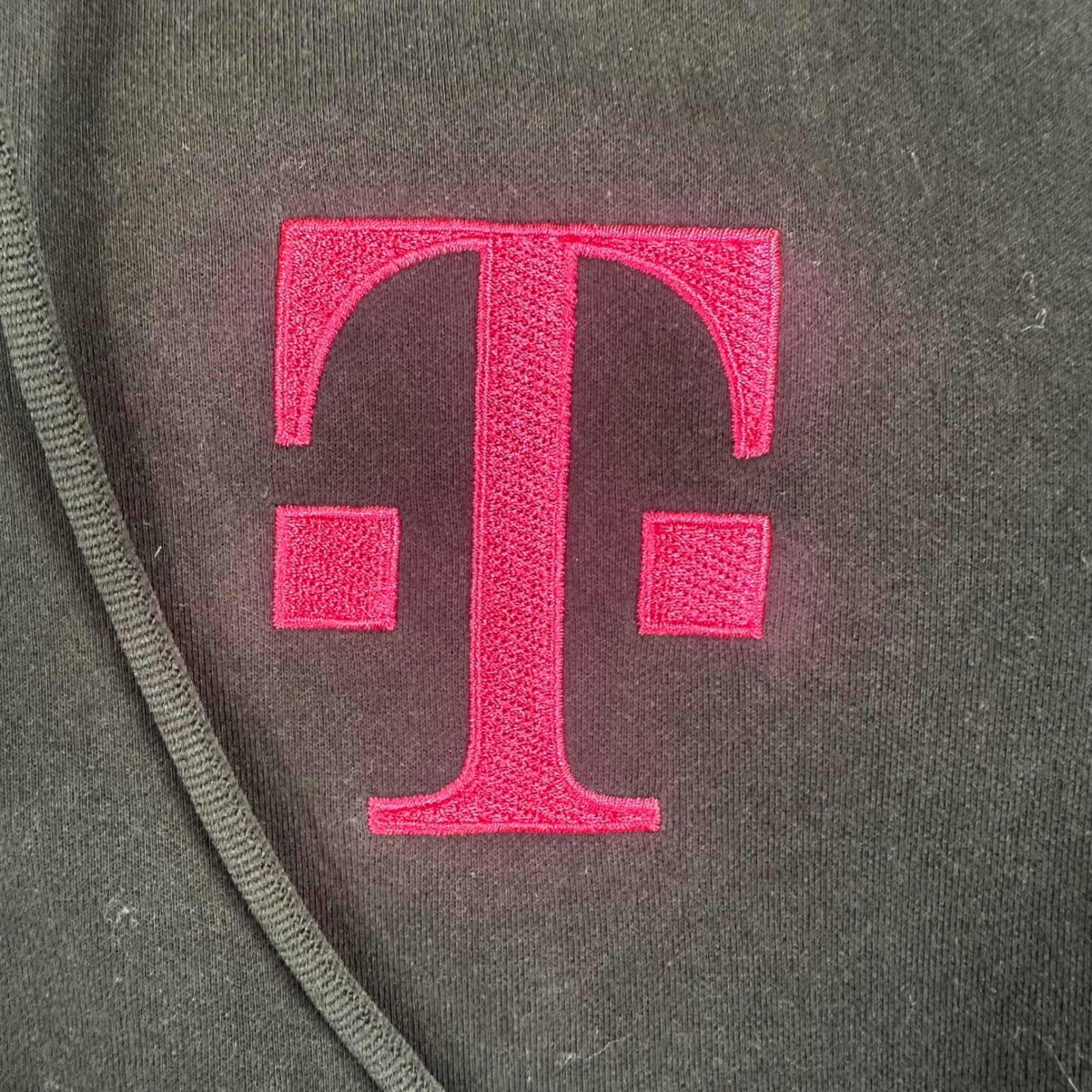 T-Mobile Jacket Womens XS Full Zip Hoodie Black Magenta White Logo Sweat