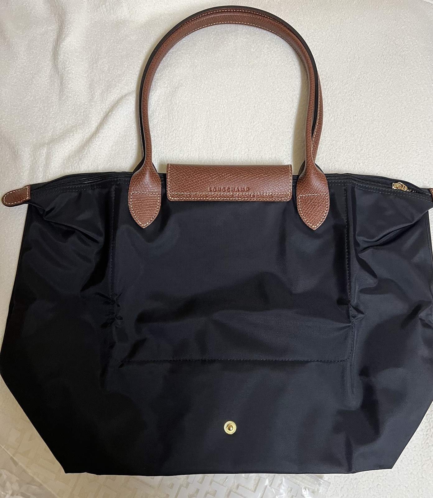 NEW Longchamp Le Pliage Nylon Tote Handbag, Size L Black/Noir