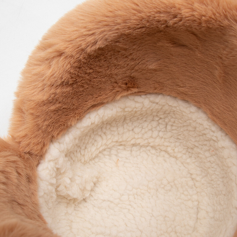 Bucket Winter Hat Wide Brim Fluffy Plush Fisherman Soft Faux Fur Cap
