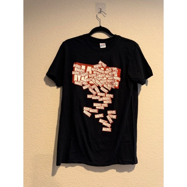 Junk Food Marvel Comics Graphic T-Shirt Mens Small Black Red White Logo Collage