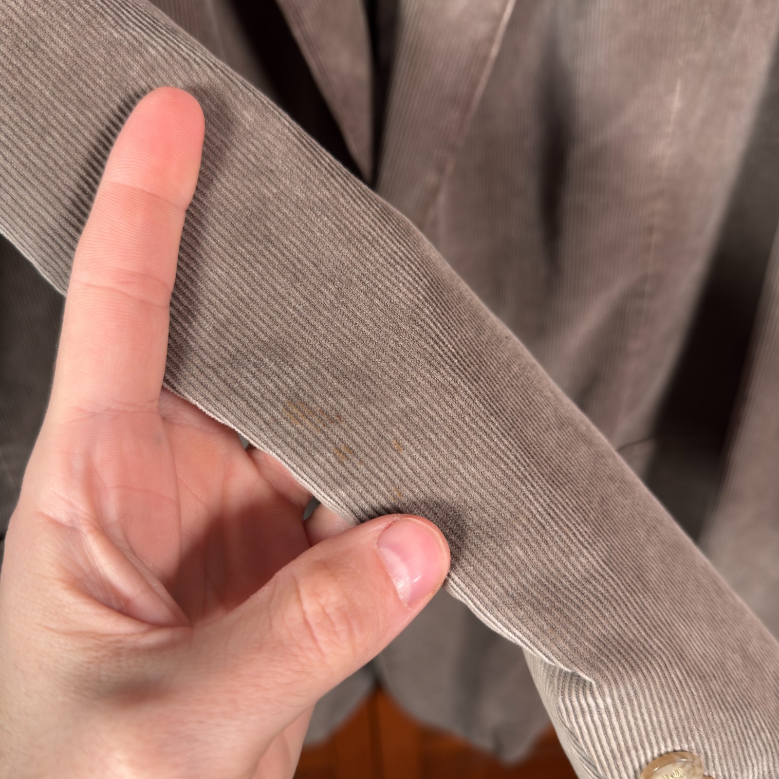 Haspel Corduroy Blazer Mens 46R Brown 2 Button Sport Cotton Half Lined *READ