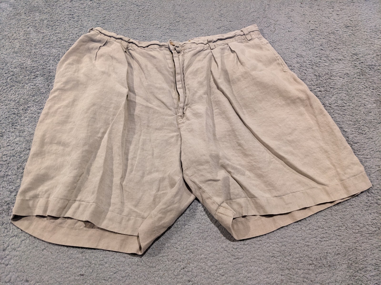 Evergreen Sport Linen Shorts Mens 40 (38) Vintage Natural Sportswear