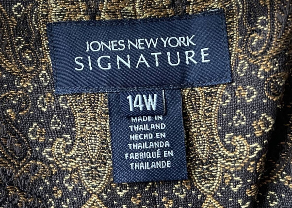 Jones New York Womens Tapestry Jacket 14W Paisley Baroque Regency Victorian