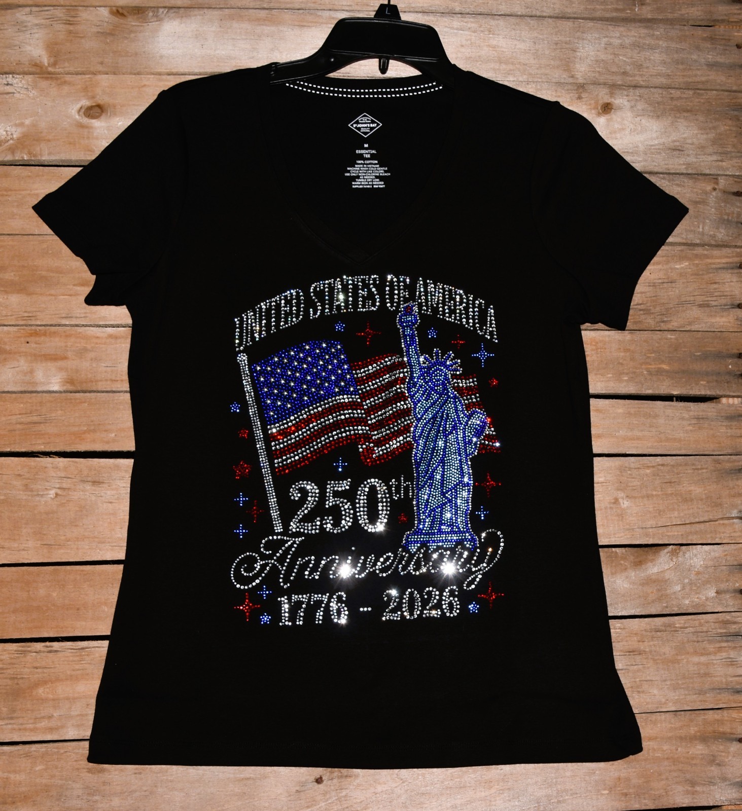 America’s 250th Birthday rhinestone shirt or tank XS S M L XL XXL 1X 2X 3X 4X 5X