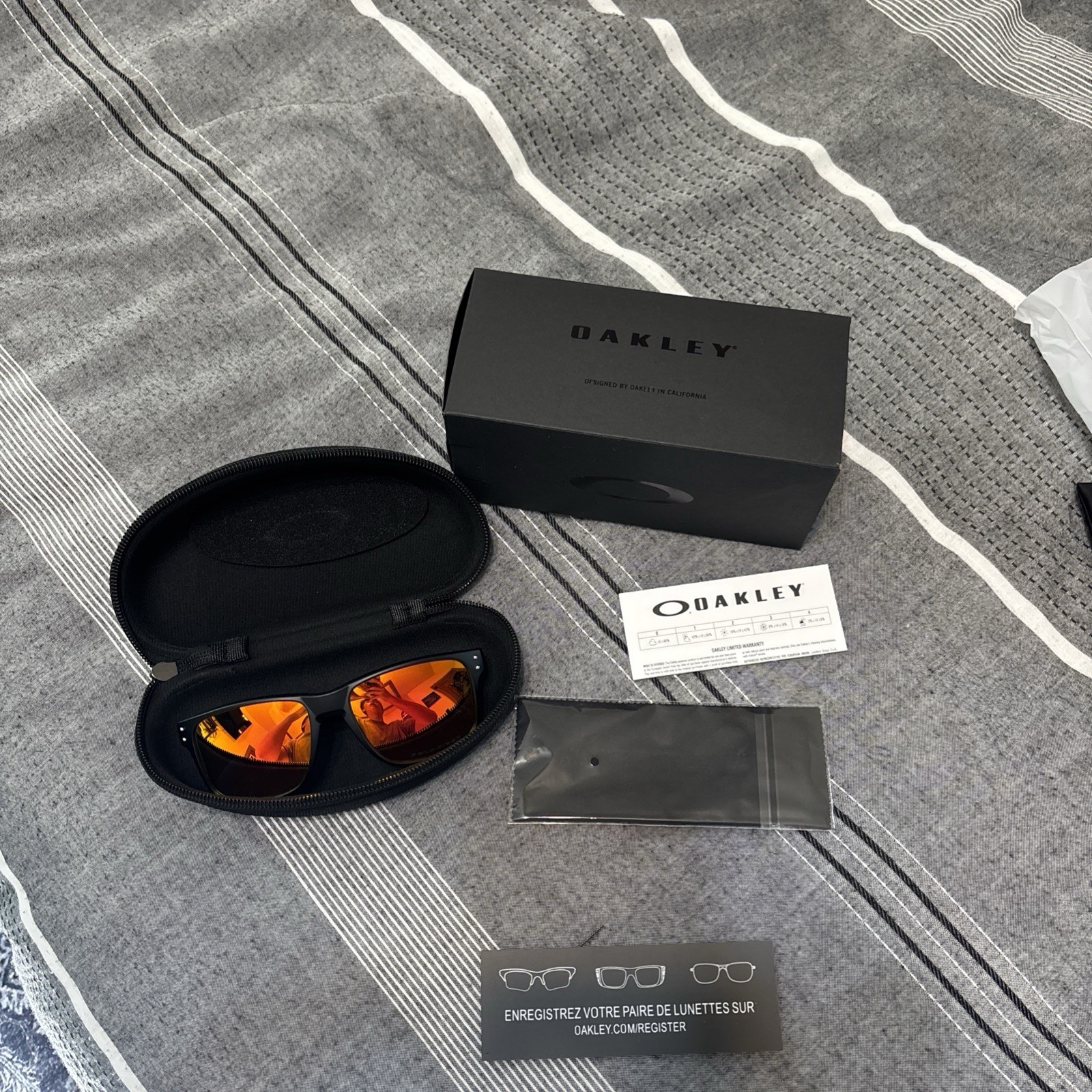 Oakley Holbrook Polarized Sunglasses 0091-02 Matte Black/Prizm Ruby