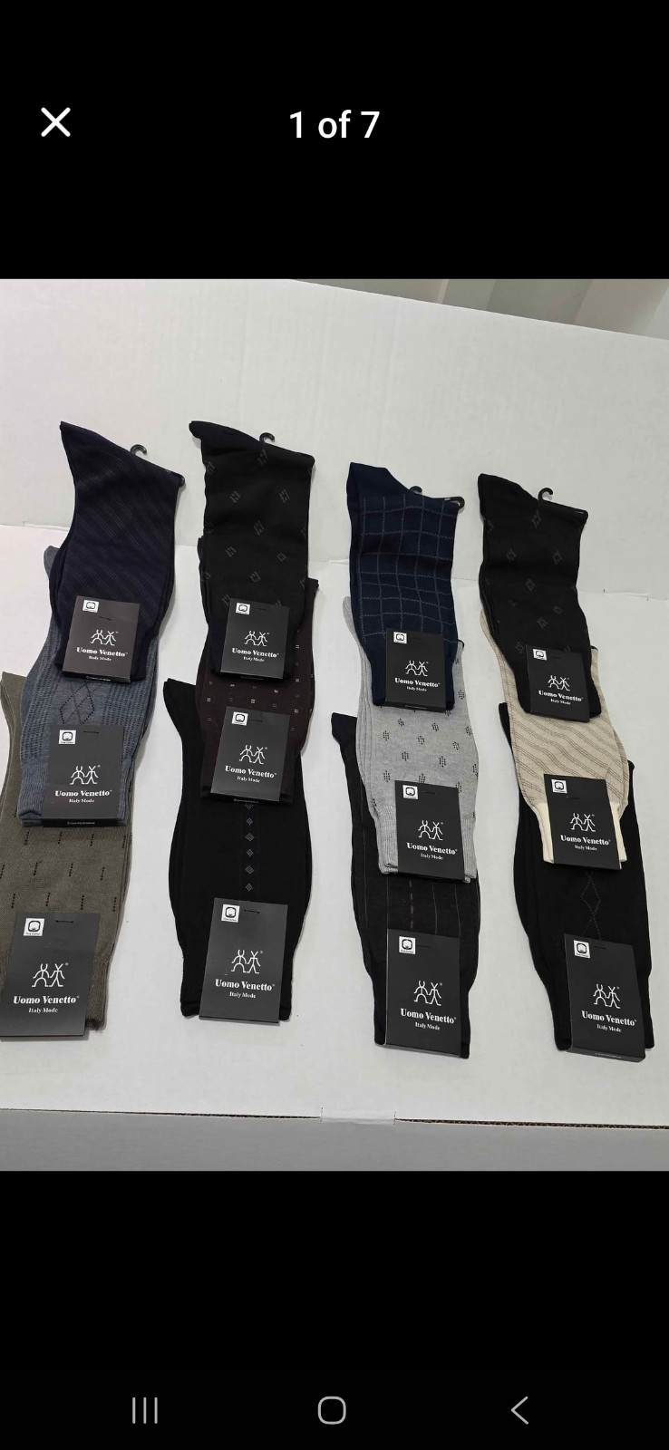 Uomo Venetto branded men’s dress socks. ( Lot of 12 pairs. )