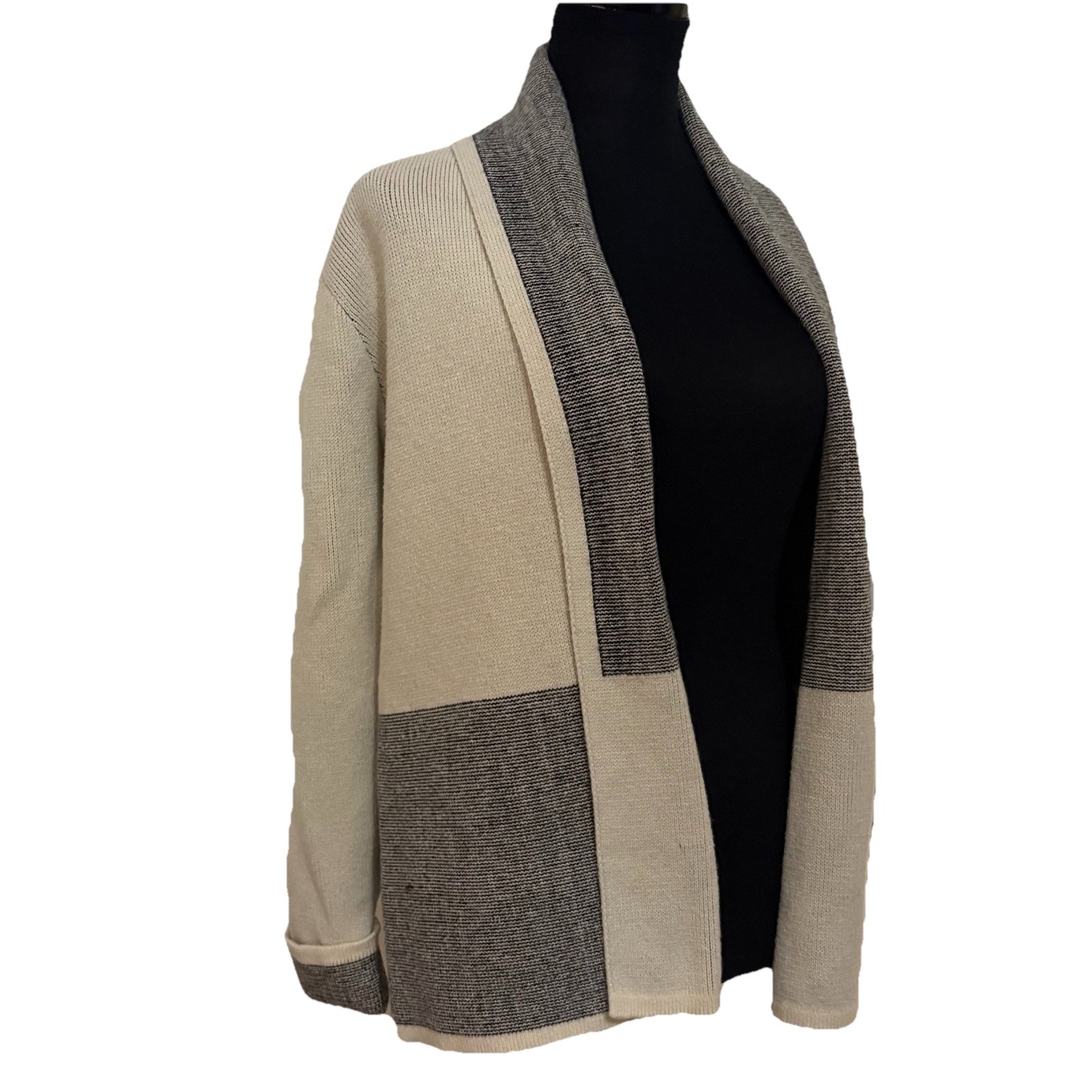 Women’s Cardigan Sweater Muted Neutral Boho Earthy Skies Are Blue- SOFT Size S