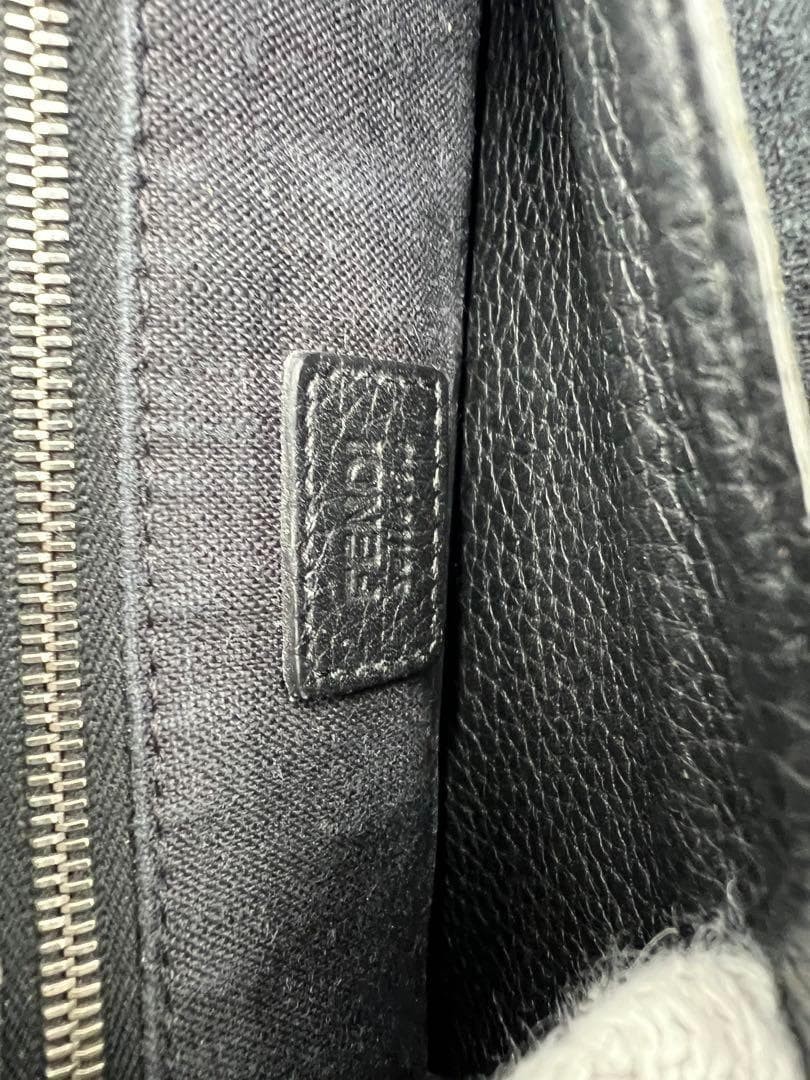 Fendi Monster Bag Bugs Eye Clutch Black Yellow Selleria Leather Pouch 9.1×5.9in