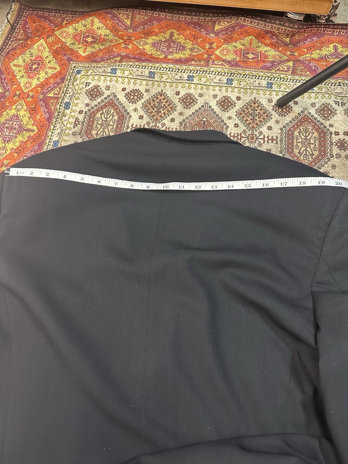 Armani Collezioni Black Wool 38R Single-Breasted 3-Button Blazer, Made in Italy