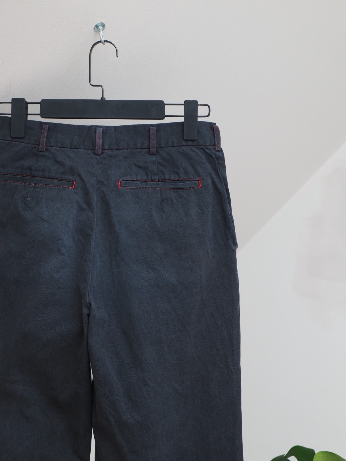 Comme des Garcons Homme Plus Men’s Dark Blue Faded Cotton Pants Trousers Size M