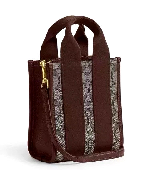 COACH Smith Mini Tote Bag In Signature Jacquard Oak Maple CCL75 BRAND NEW🎀NWT