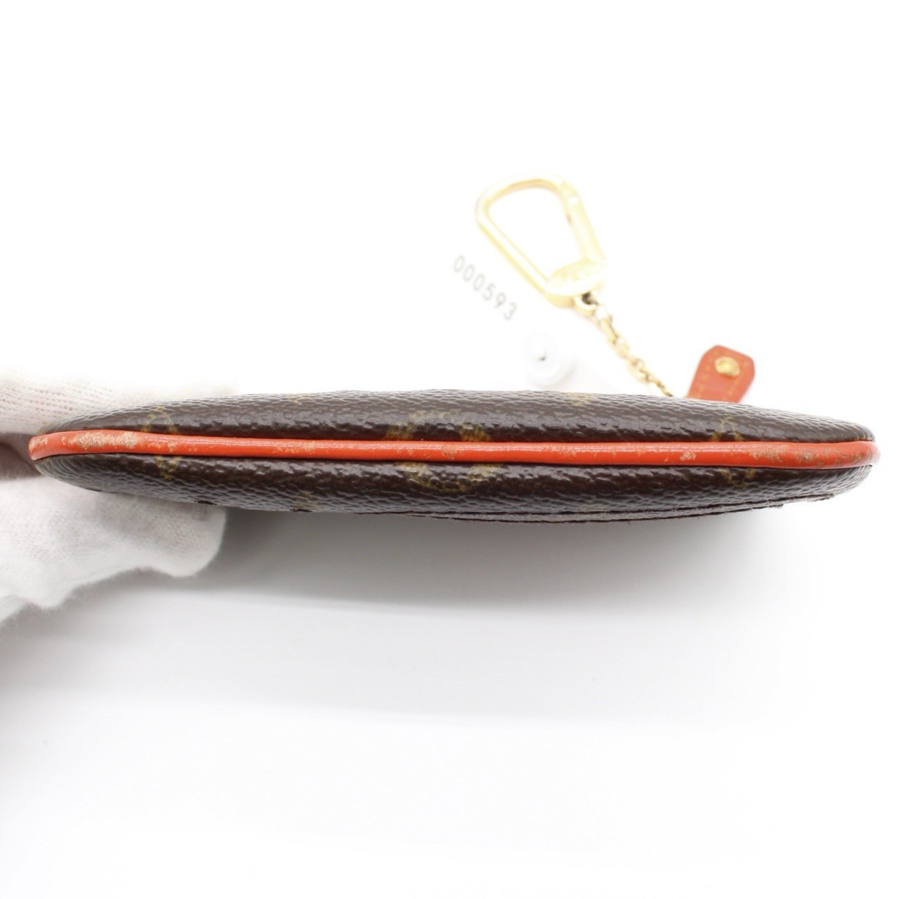 Louis Vuitton M95222 Monogram Perfo Coin Case PVC Brown Orange Gold Hardware
