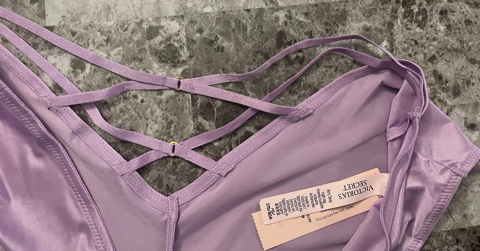 NWT VICTORIA’S SECRET LAVENDER SATIN SMOOTH STRAPPY BACK HIGH LEG CHEEKY PANTIES