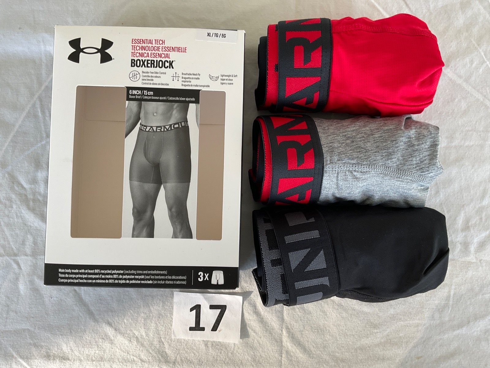 Under Armour 6 inch Tech Boxer Brief New Tag Men Sizes Box Contains 3 Boxerjocks