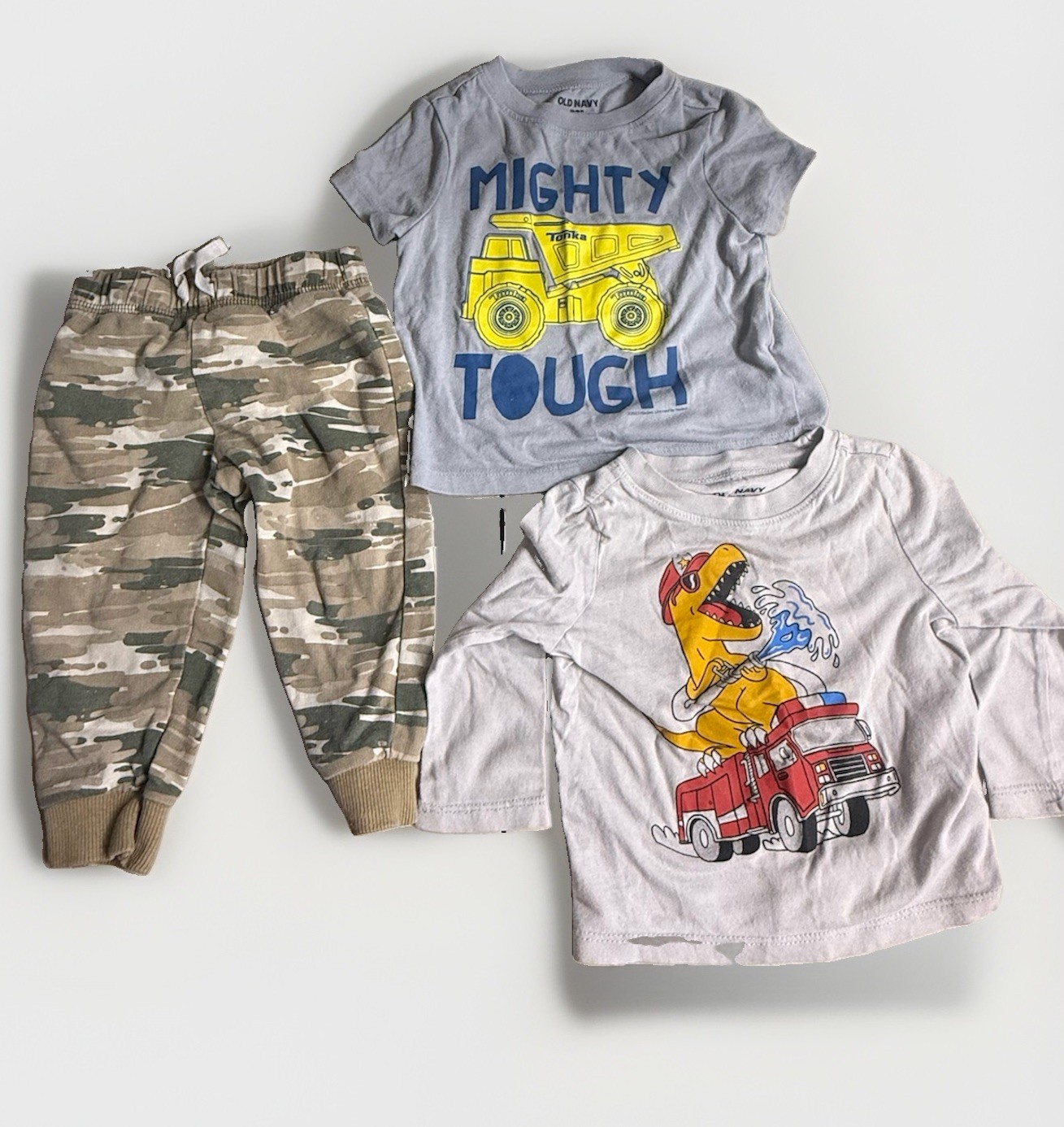 Old Navy Baby Boy Clothing Lot Camo Joggers + Boys Shirts 12-18M