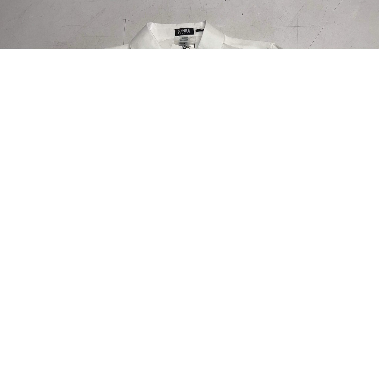 JONES New York Easy Care Professional Button Up Collared Shirt Women’s Sz M Whit