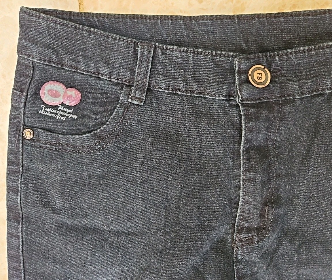 FS Clothing Mens W34 L30 Indigo Blue Boot Fit Embellished Jeans 34″ Denim Vogue