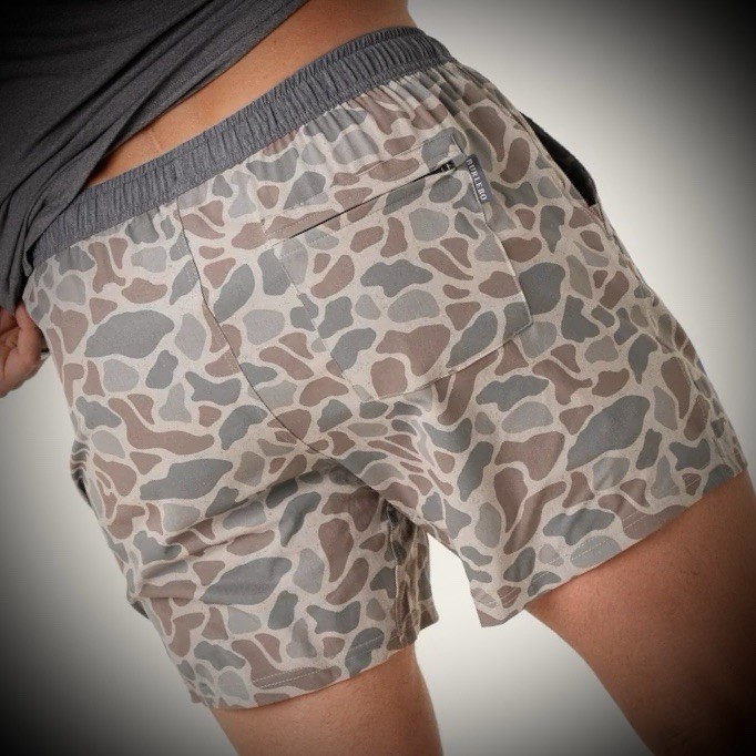 Burlebo Athletic Shorts- XL Classic Deer Camo Color with Grey Liner – New W/Tags