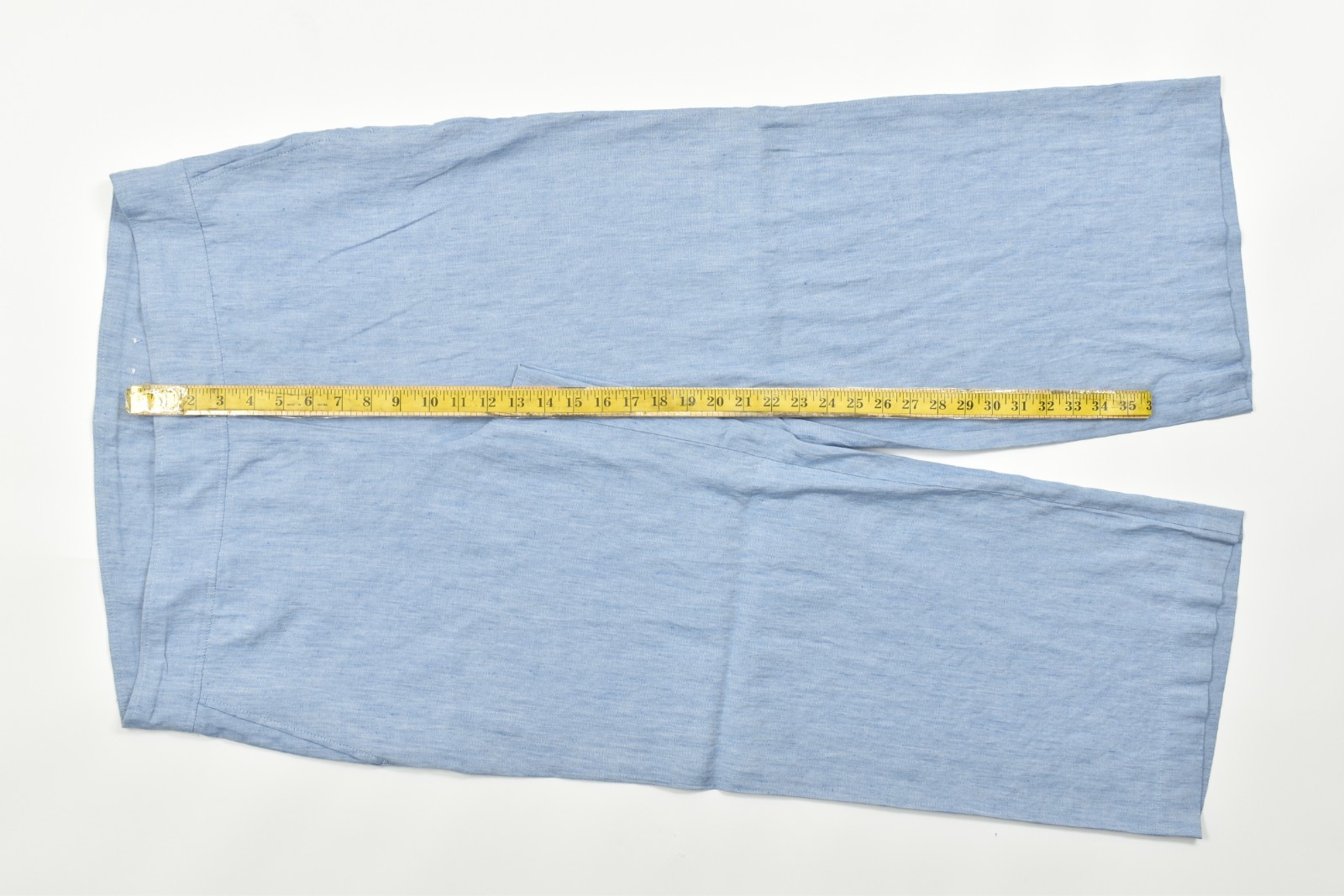 Chico’ s Women’s Pull On Linen Blend Straight Crop Pants Blue Size 3.5 (18)