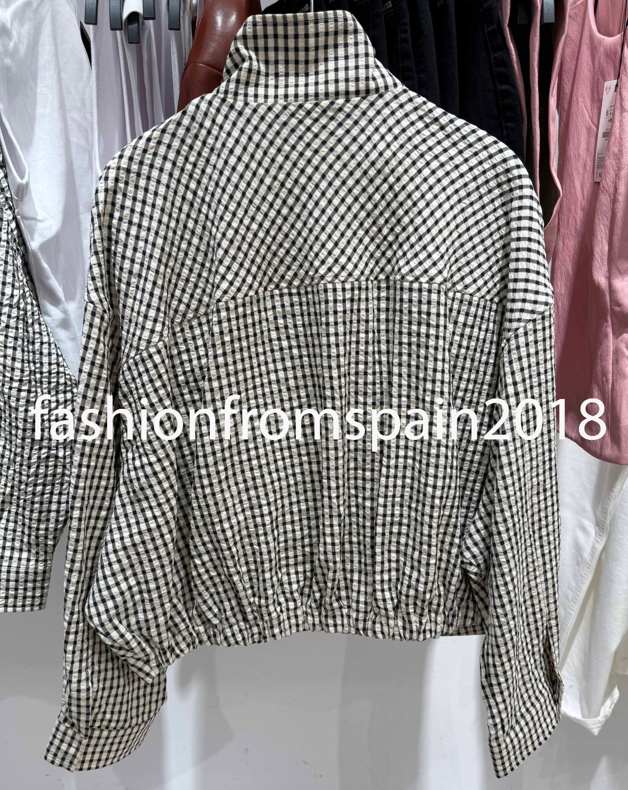 ZARA NEW WOMAN PLAID BOMBER JACKET CHECK BLACK ECRU XS-XL 3046/041/093