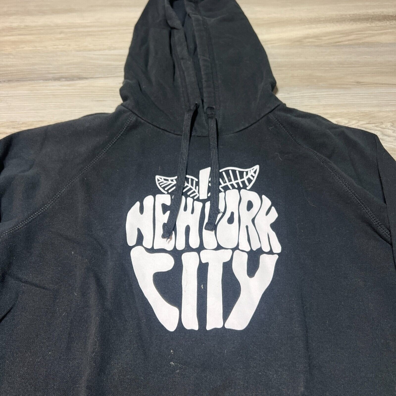 The North Face Hoodie Womens Extra Large New York City Black Travel Retro