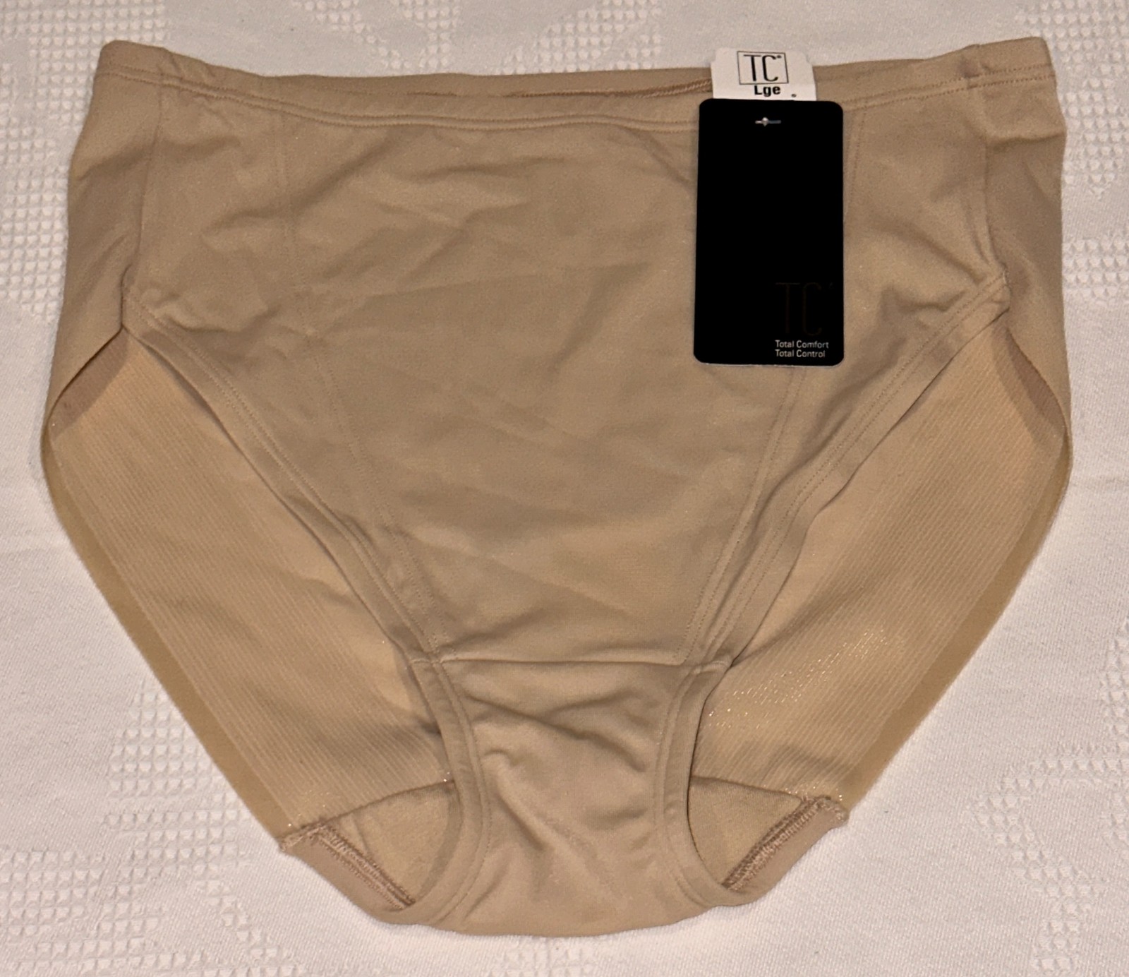 TC FINE INTIMATES Waistline Warm Beige Medium Control Hi Cut Brief Womens Sz L 7