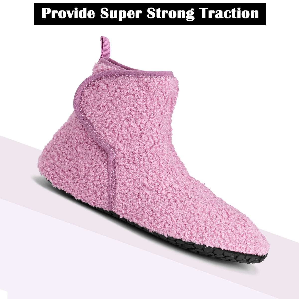Womens Teddy Fleece Indoor Booties Slippers Cozy Soft Sole House Shoes Non Slip