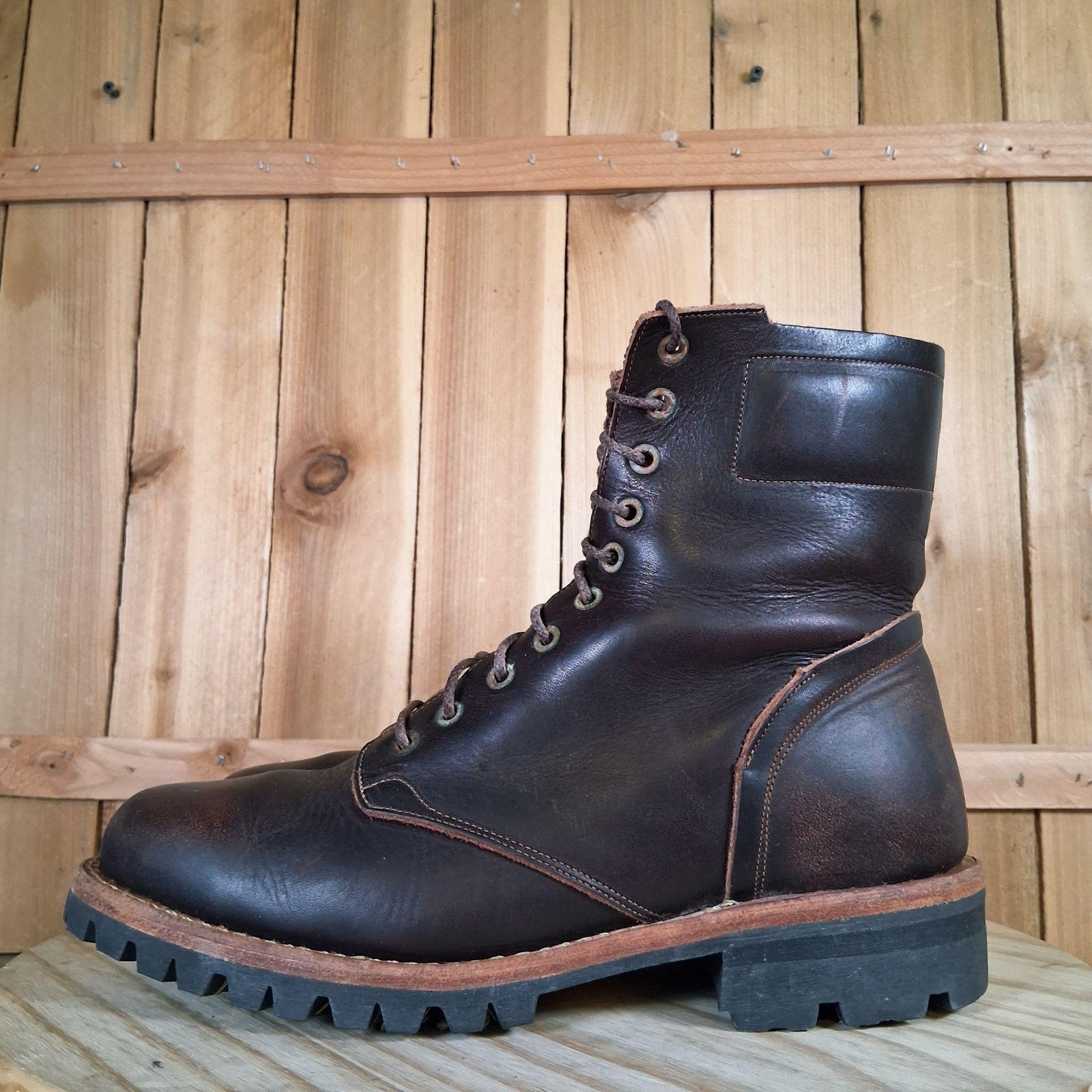 Timberland Tackhead 2011 Boots Mens 8.5 Leather Vibram Workwear Goodyear Welt