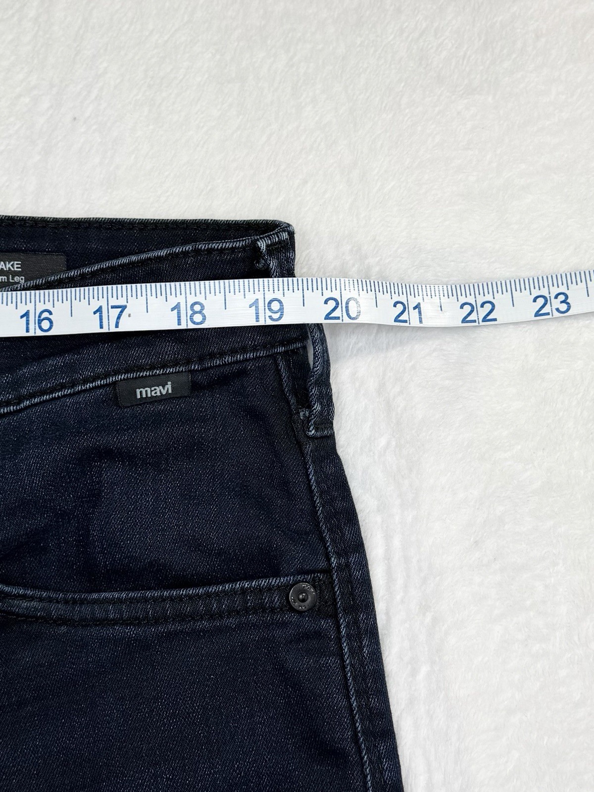 Mavi Jake Men’s Dark Wash Slim Leg Straight Stretch Denim Blue Jeans, 38×30