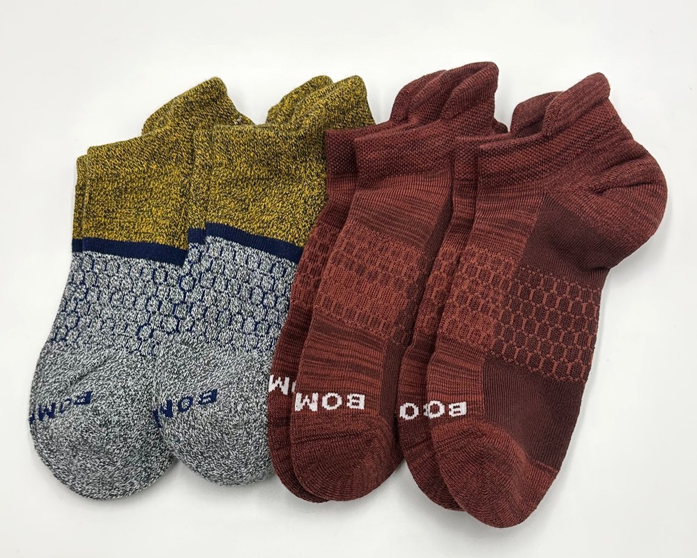 4 pairs Bombas Women’s Cushioned Ankle Socks Honeycomb Size Med 2 Colors Mix