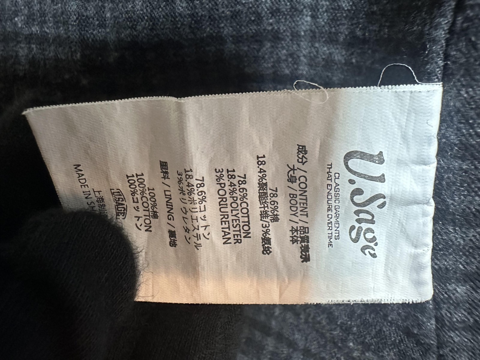U.Sage Jacket Mens Small Gray Hooded Parka Belted Check Cotton Blend Casual