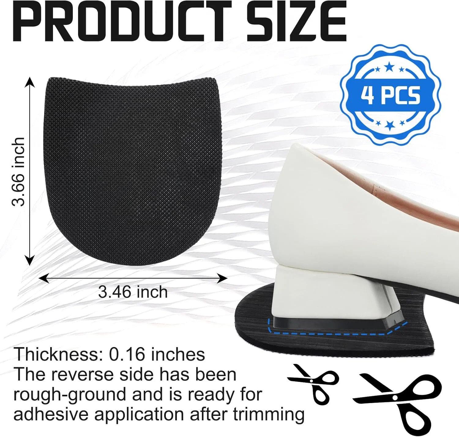 4 Pcs Boot Heel Caps, Black Shoe Repair Rubber Heels Protectors for Boots & Shoe