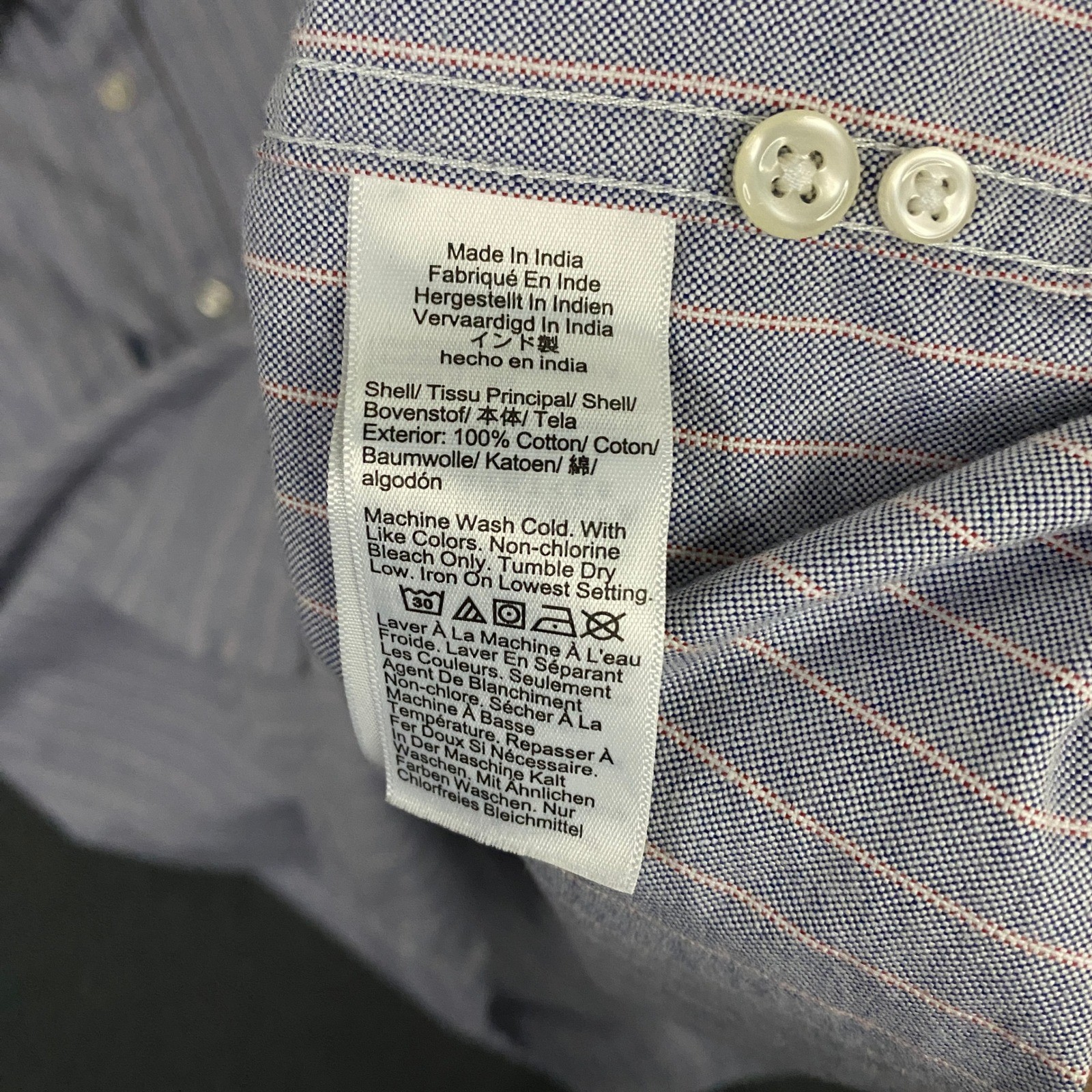 J.Crew Classic Oxford Two Pocket Workshirt Mens XL Striped Cloth Blue Button Up