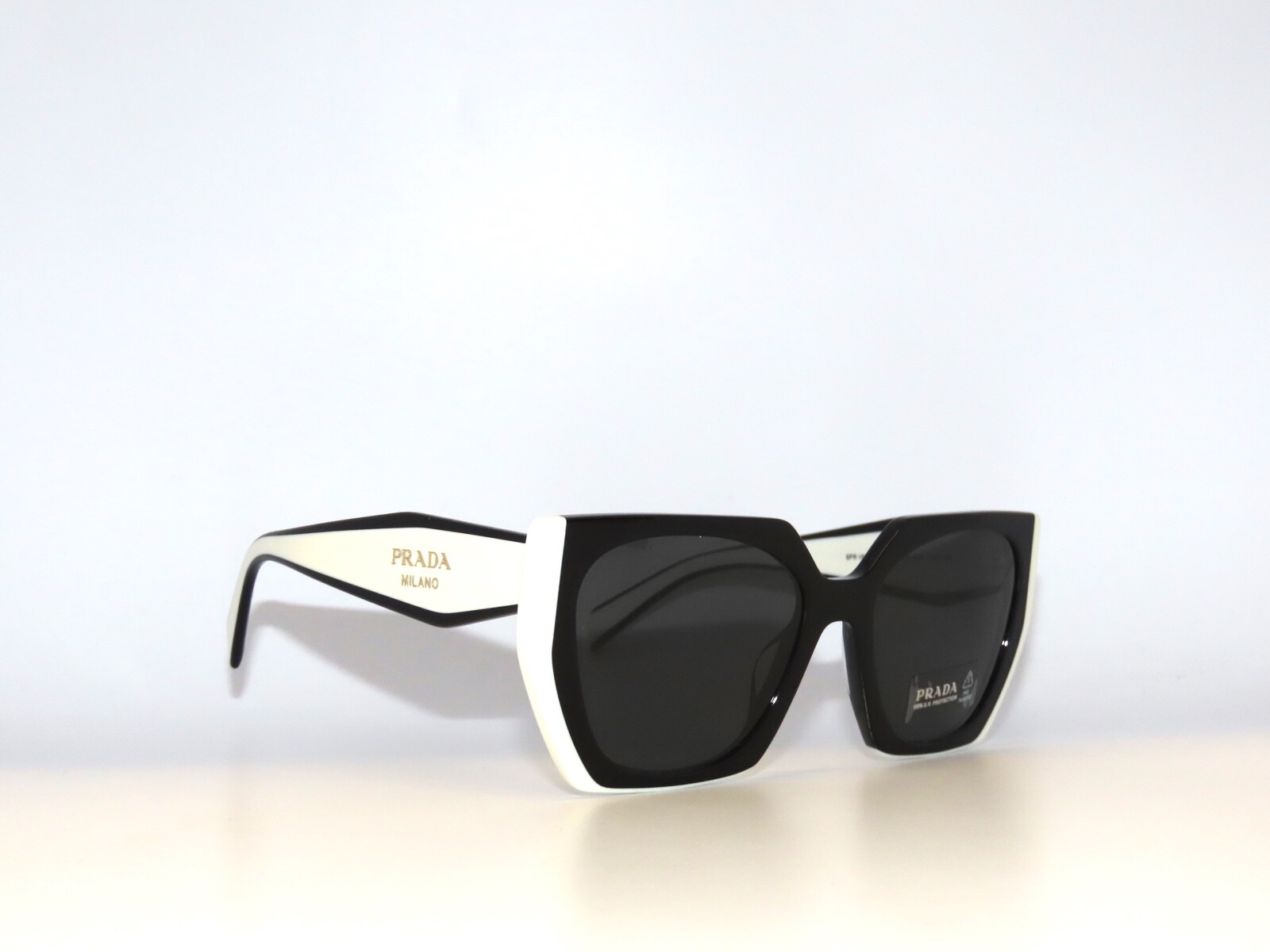 Prada 15WS 15 09Q5S0 Black Talc Dark Gray Sunglasses PR15WS
