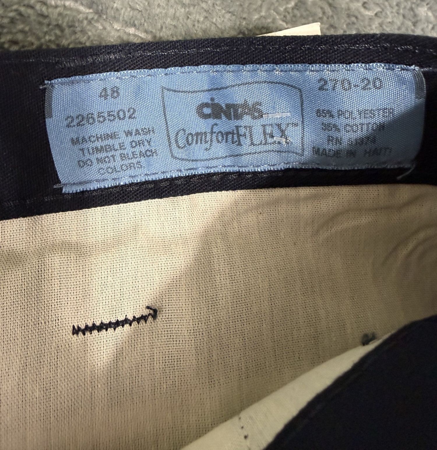 Cintas ComfortFlex Mens Navy Cargo Workwear Pants 48×32 NWT