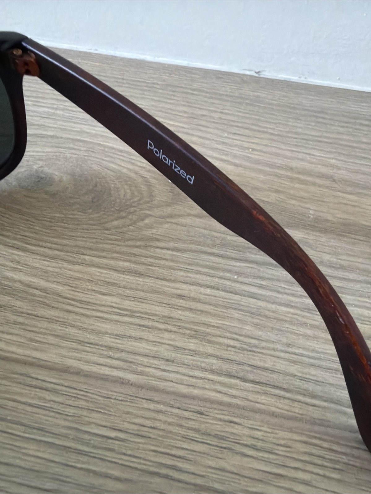 Shady Rays Classic Polarized Sunglasses CL-10 Wood Grain Timber Black Lenses