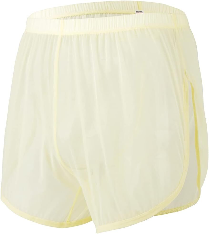 Men’s Boxer Shorts Loose Split Side Mesh See-Through Breathable Underwear Boxers