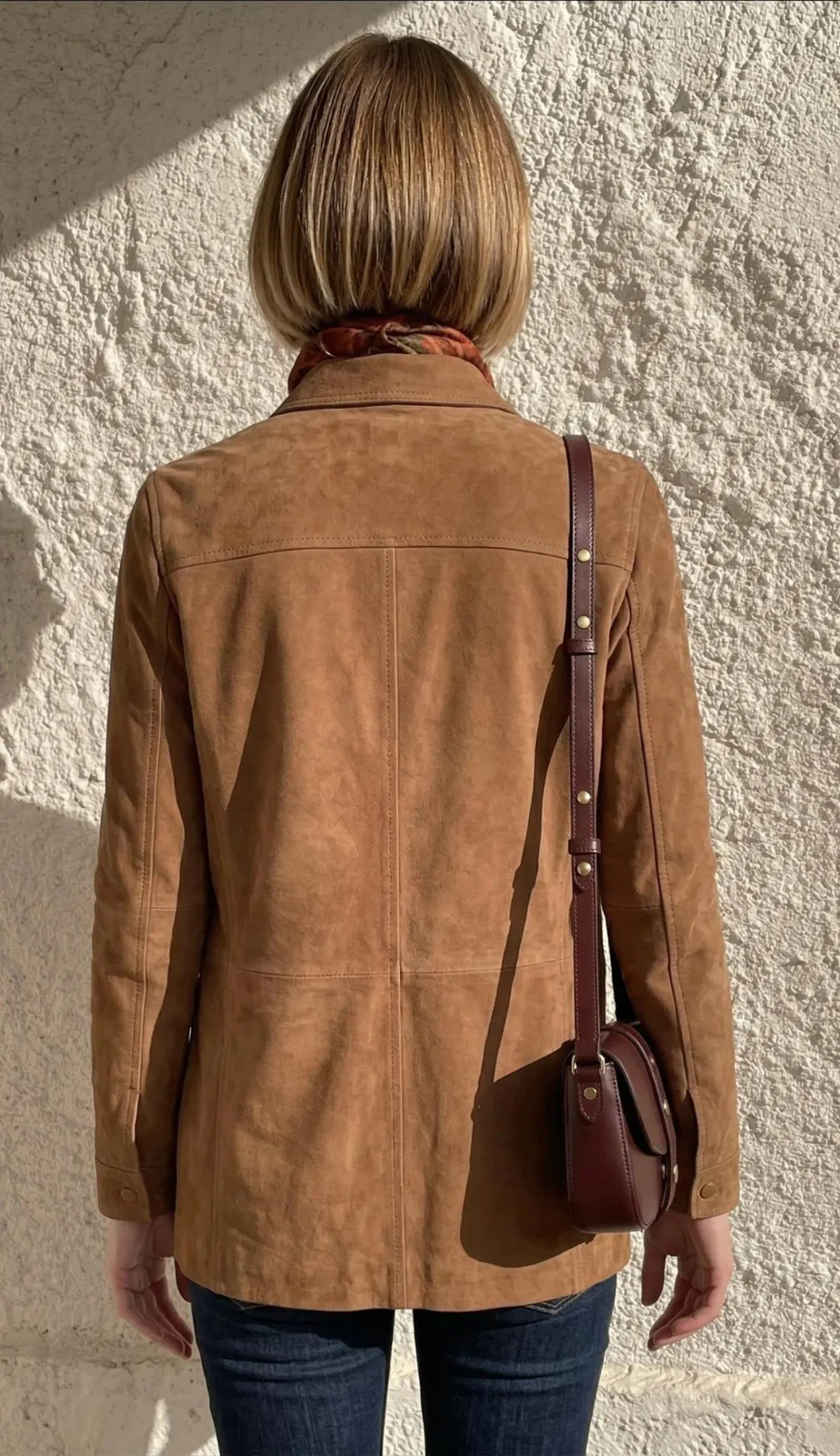 Women Brown Suede Leather Jacket 70s Vintage Western Handmade Boho Cowgirl Coat
