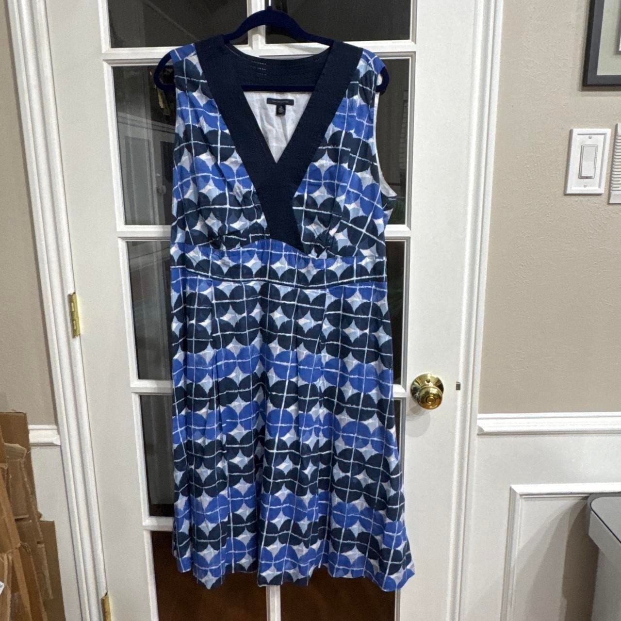 Tommy Hilfiger Geometric Print V-Neck Sleeveless Dress