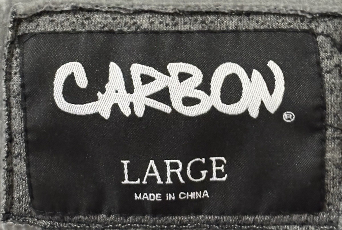 Carbon Men’s Gray Full Zip Sweatshirt Hoodie with Button Flap Pockets – Size L