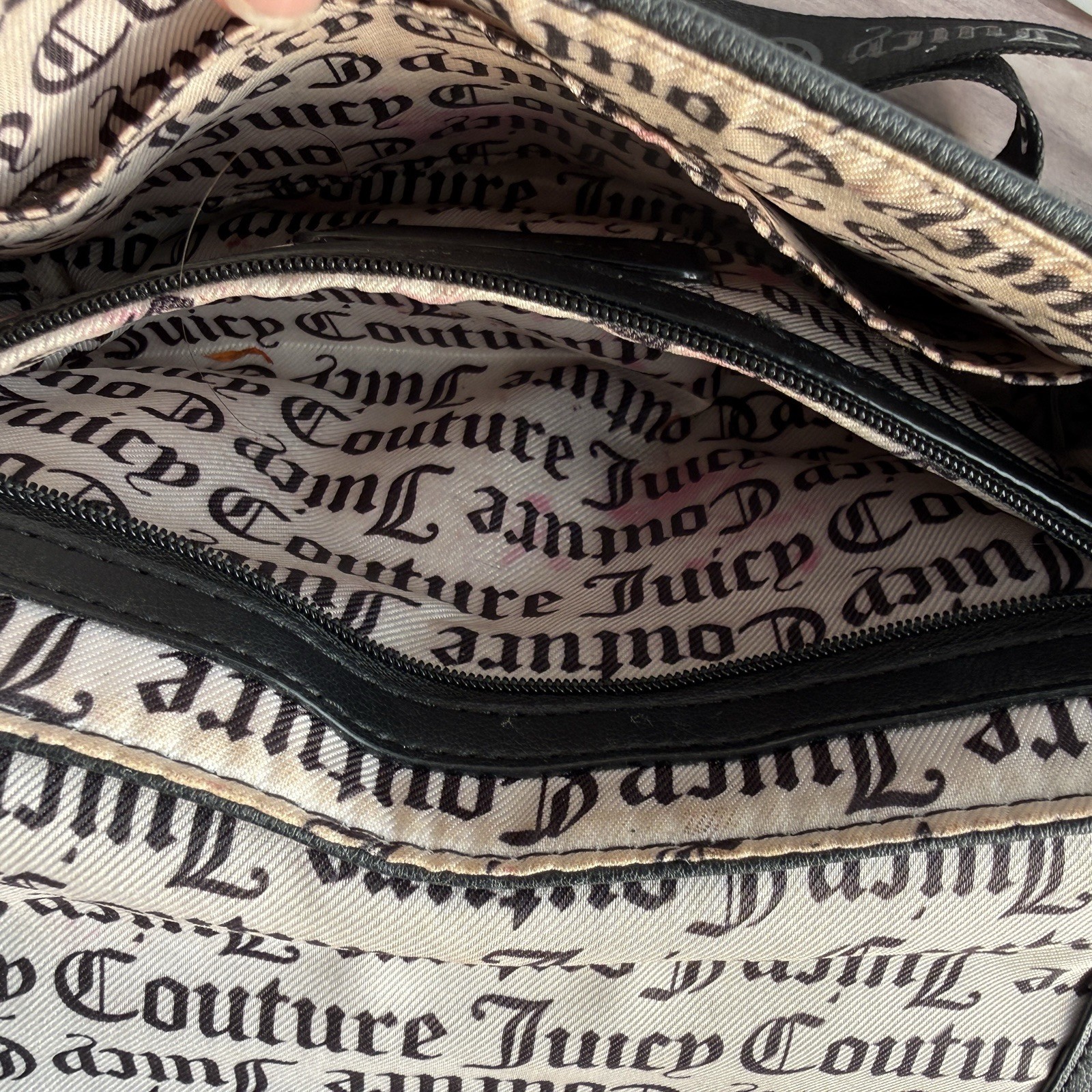 Juicy Couture Black Studded Crossbody Bag Rhinestone Logo Y2K – See Description