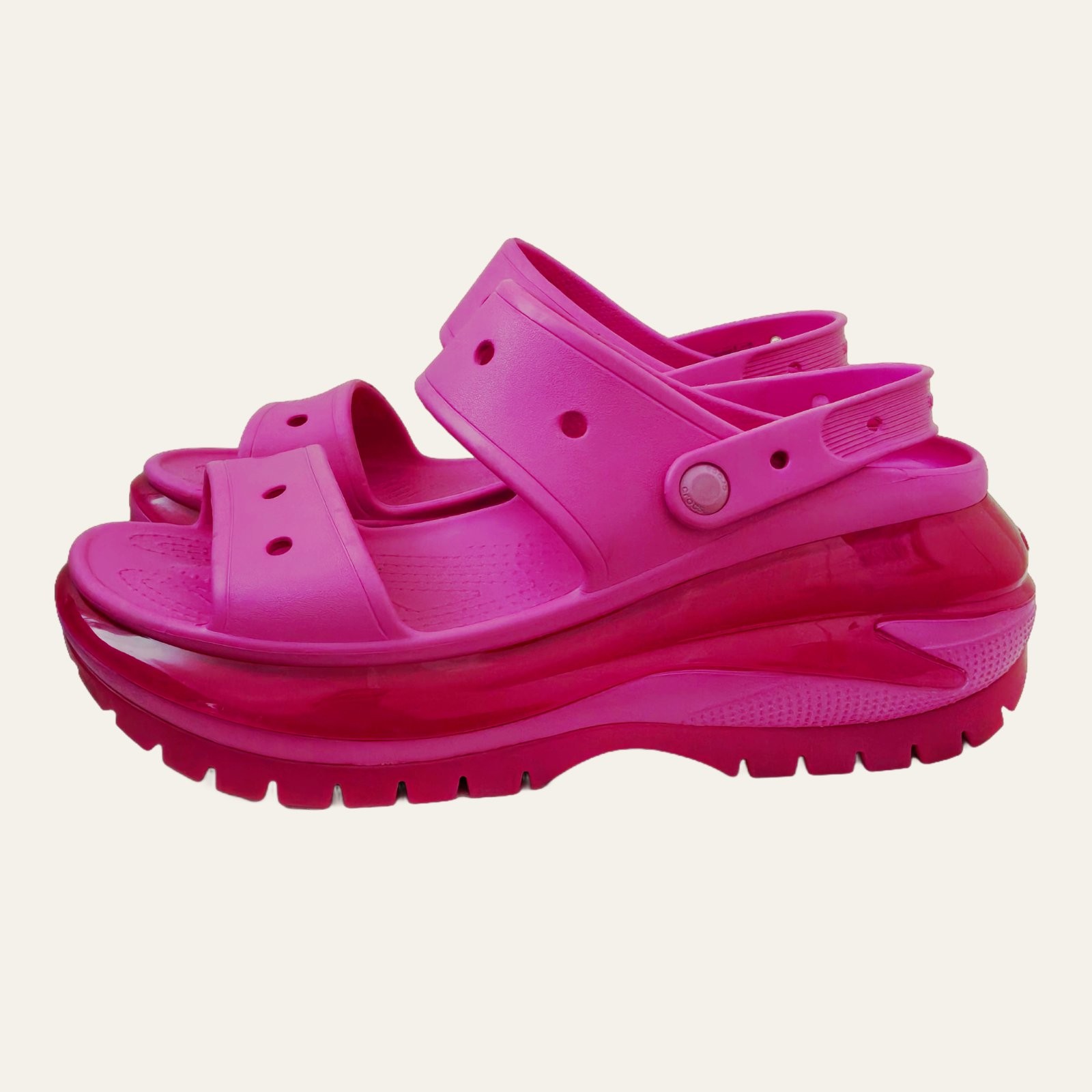 Crocs Classic Mega Crush Sandal Platform Slide Juice Pink Size 12 Men 14 Womens