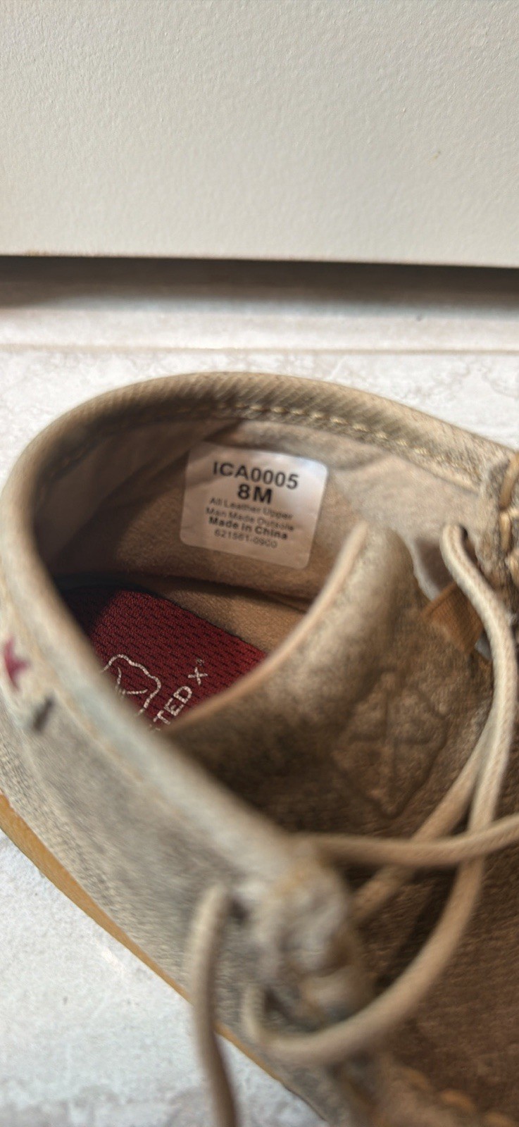 Twisted X Unisex Kids Tan Leather Moccasin Lace-Up Shoes 8M M ICA0005